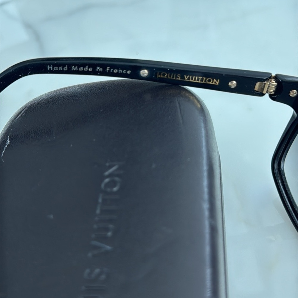 Louis Vuitton Black Frame Glasses with Gold Detail - Picture 4 of 6